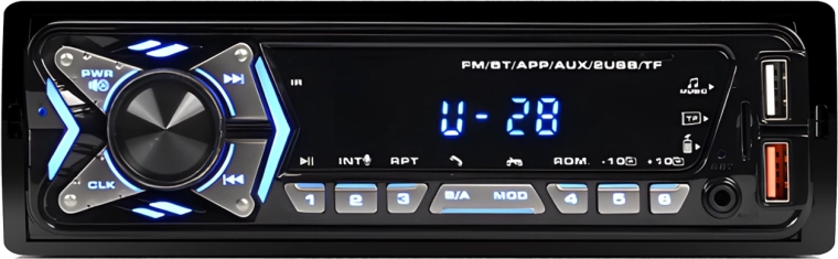 Renew Force 1-DIN car radio with Bluetooth, USB and FM radio
