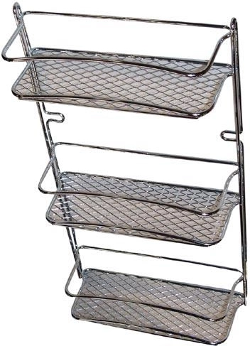 Kopalniška polica STAR, 3 police, krom, 23 × 10 × 46 cm