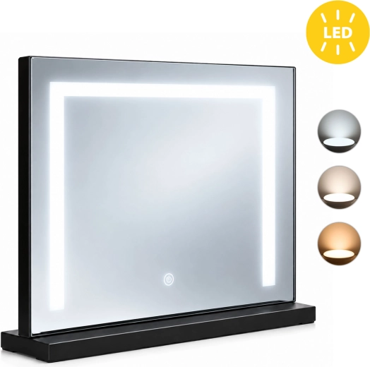 Black LED Cosmetic Mirror ModernHome 50 × 40 cm