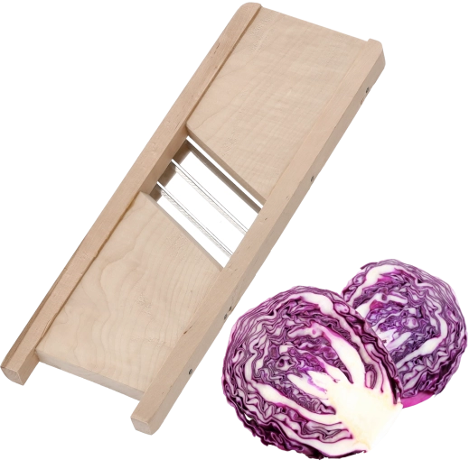 Lesena rezila za zelje 44 × 15 cm s 3 noži