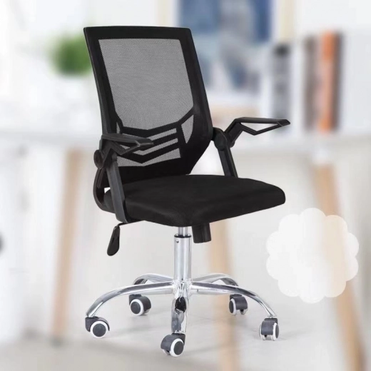 Flip-up armrests and adjustable height