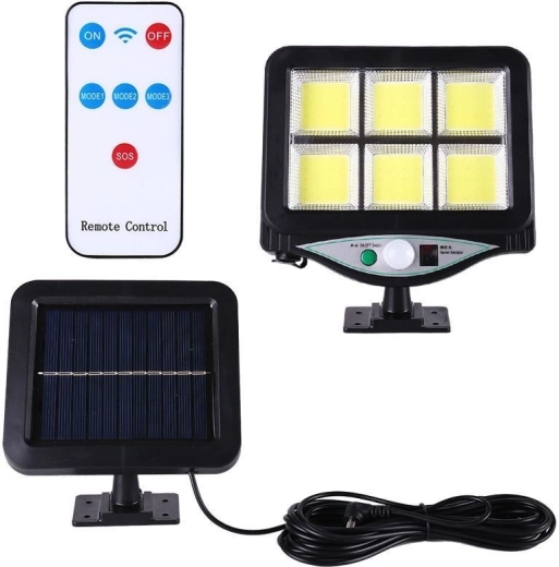 Solarna LED svetilka s PIR tipalom gibanja in somračnim senzorjem + daljinsko upravljanje