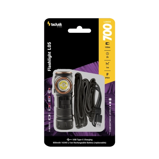 Technik L05 čelna in žepna svetilka SST20, 700 lm, USB‑C