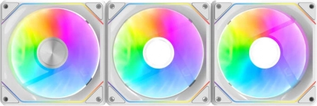 Računalniški ventilatorji Darkflash Gauss ARGB beli RGB komplet 3 kosi