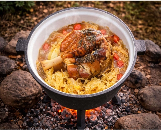 Enakomerna toplota in globok okus zahvaljujoč masivnemu litoželezu