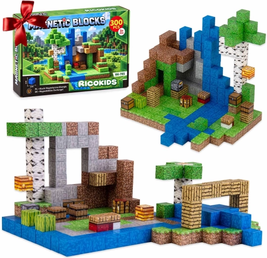 Magnetic Building Set with Pixel Cubes, 300 Pieces