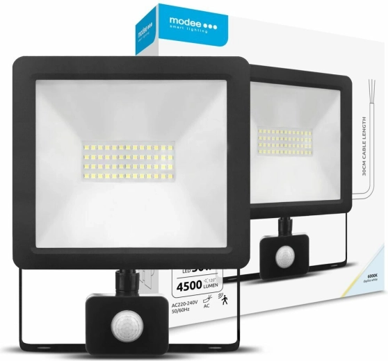 LED reflektor s senzorjem gibanja 50 W, 120°, 6000 K, 4500 lm – Modee Lighting A2 Series
