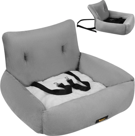 Avtosedež za psa PURLOV L, siv, 53 × 42 × 30 cm