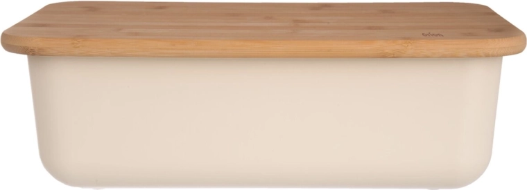 Škatla za kruh iz plastike in bambusa, bež 40 × 23 × 13 cm