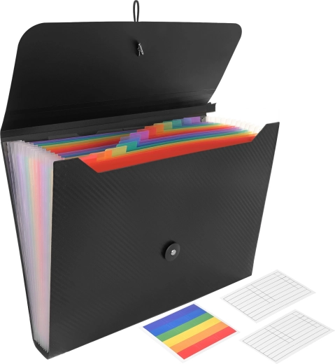 A4 Document Folder with Elastic Band Maaleo – Accordion Organizer, 13 Compartments