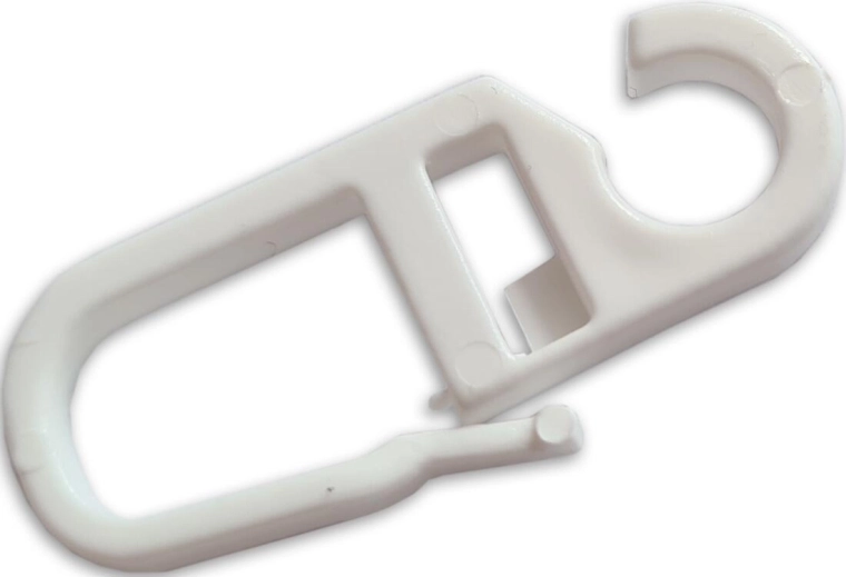 Plastični kljukici za zavese, beli, pakiranje 10 kos