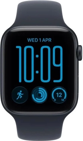 Apple Watch SE 3 GPS 40 mm z aluminijastim ohišjem v barvi polnoč in temno modrim športnim paščkom S/M