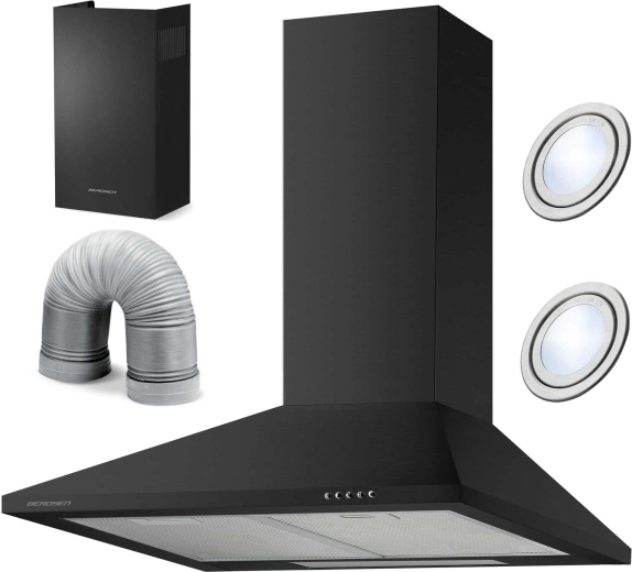 Dimni kuhinjski napo 60 cm Berdsen BT-214 črn