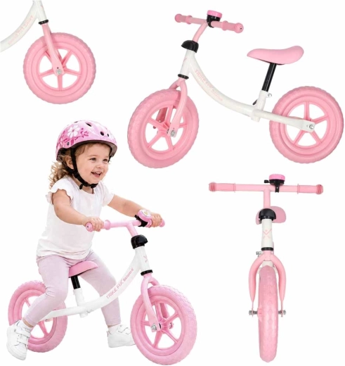 Rožnato poganjalec Trike Fix Balance z zvončkom