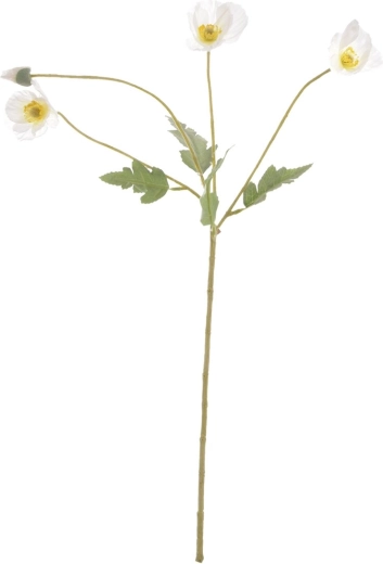 Umetna dekorativna roža – volčji mak, bel, 58 cm