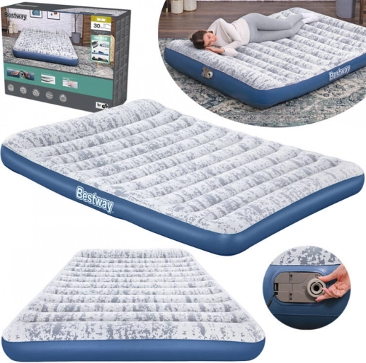 Bestway napihljiva vzmetnica Queen 203 × 152 × 30 cm z vgrajeno črpalko