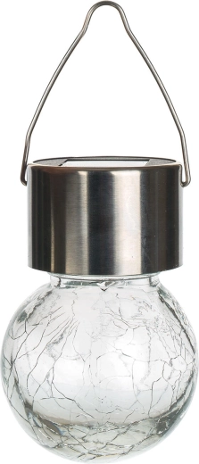 Sončna viseča svetilka HANG iz nerjavnega jekla in stekla, prozorna, 1 LED