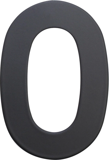 Hišna številka 0, 75 mm, nerjaveče jeklo, mat črna