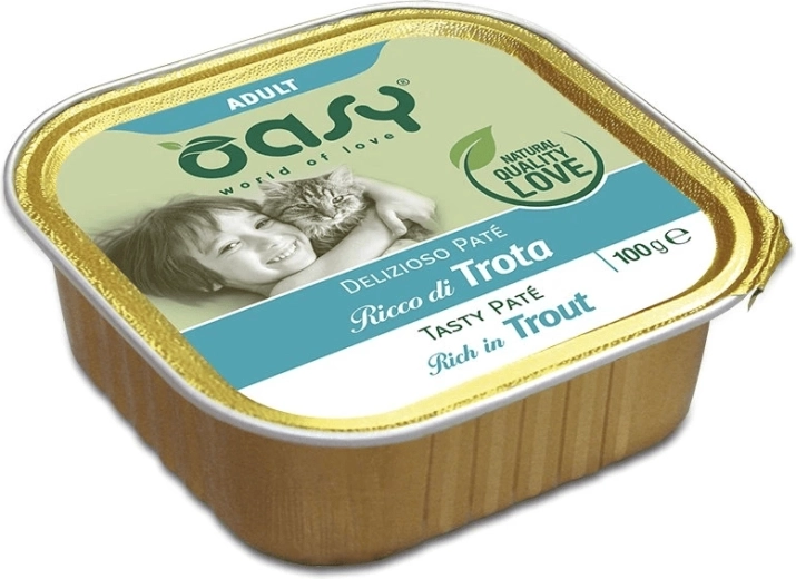 Oasy Tasty Pate za odrasle mačke s postrvjo 100 g