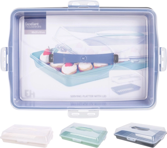 Pladenj s pokrovom 43 × 31 × 9 cm, mešanica barv