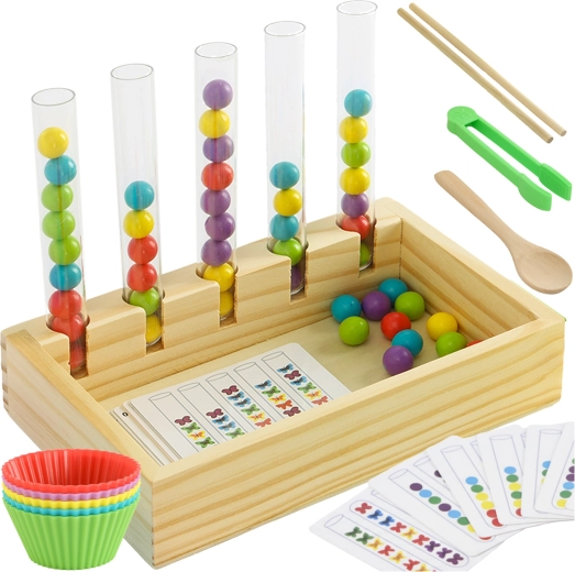 Montessori leseni edukativni sorter za štetje in barve Kruzzel
