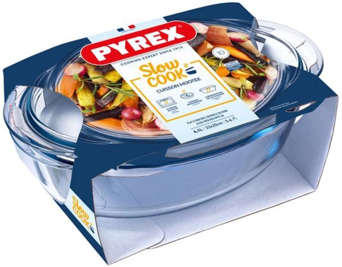 Ovalni pekač s pokrovom PYREX 4,1 l steklo