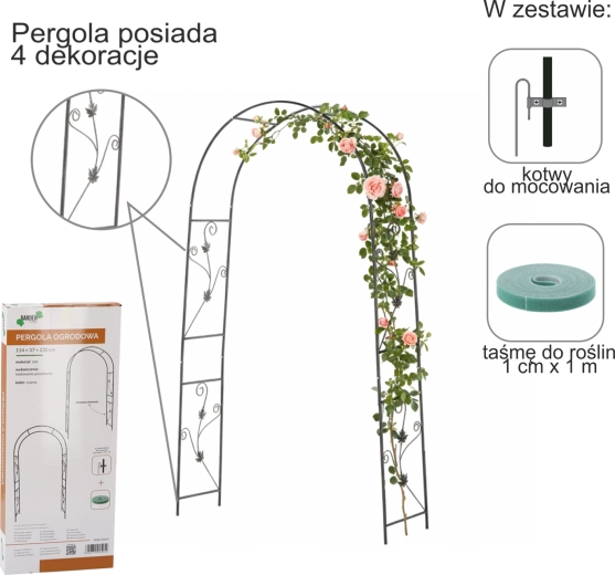 Vrtna pergola z sidri 114 × 37 × 230 cm
