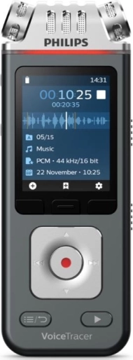 Philips VoiceTracer DVT6115 digitalni diktafon 8 GB, USB‑C in microSD