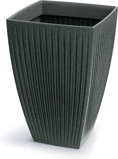 Cvetlični lonec Latia Square High 40 × 40 × 58 cm – črni granit