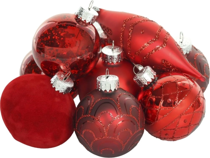 Retlux red Christmas ornaments - 12 pcs