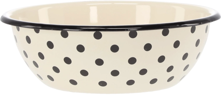 Emajlirana skleda 1,5 l, premer 20 cm, bela s pikami
