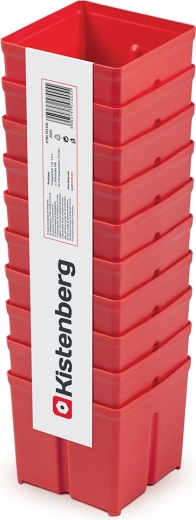 Set plastičnih shranjevalnih škatel za orodje, 10 kosov, rdeča