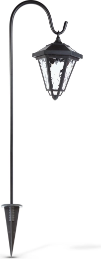 Solarna LED svetilka za zabadanje, 80 cm, črna s hladno belo svetlobo