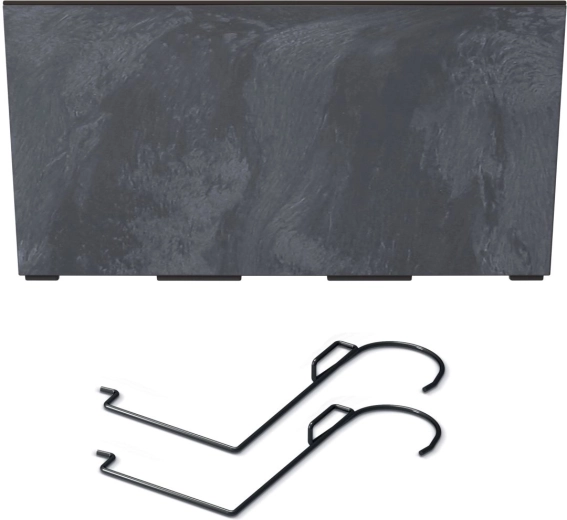 Korito za ograjo URBI Case Beton Effect W z vložkom in kavlji 58 cm antracit