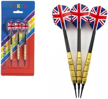 Ameriške puščice za metanje, 15 cm, plastične konice, komplet 3 kosi
