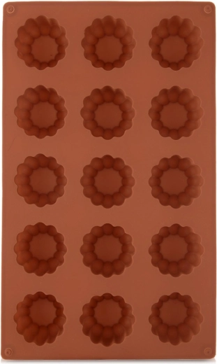 Silikonski model za piškote in praline, cvet, rjav 28 × 17 × 2,8 cm