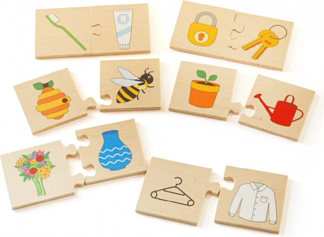 Didaktična sestavljanka kaj sodi skupaj BIGJIGS TOYS