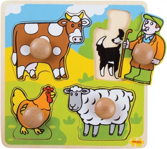 Bigjigs Toys vstavljivo izobraževalno sestavljanko kmetija