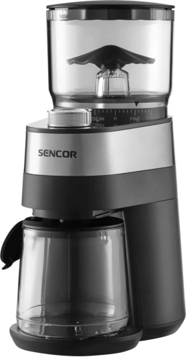 Sencor electric coffee grinder with flat burrs