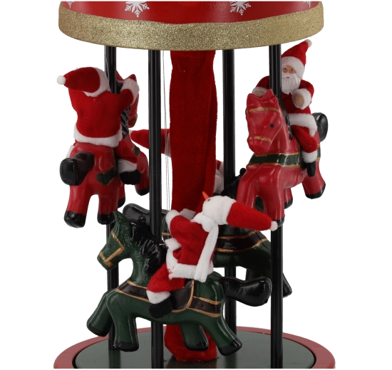 Christmas LED Carousel with Santas, Melody and Movement, 60 cm