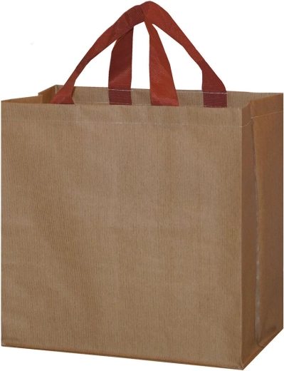 Nakupovalna torba iz laminiranega polipropilena 35 × 35 × 20 cm, bež