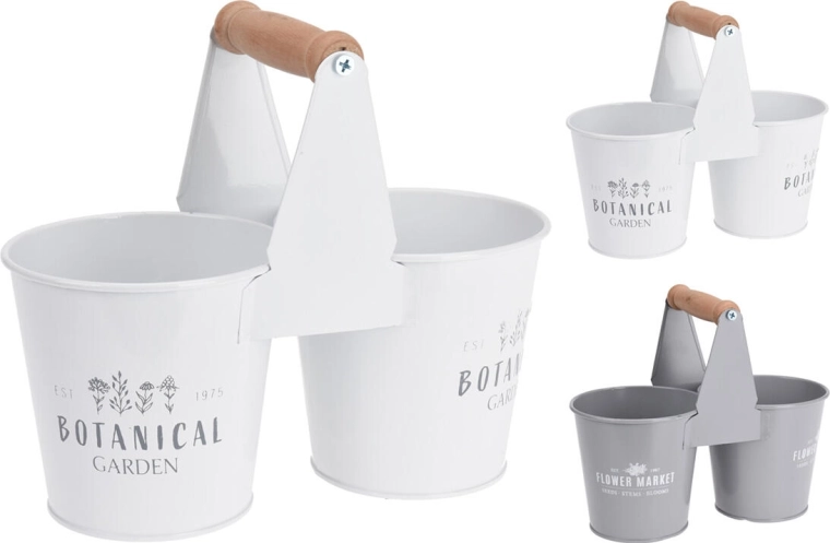 Dekorativno dvojno kovinsko korito z ročajem 23,5 × 11,5 × 10,8 cm