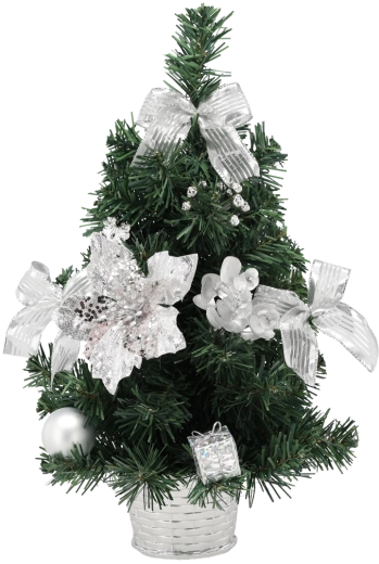 Srebrna božična jelka z LED osvetlitvijo 40 cm