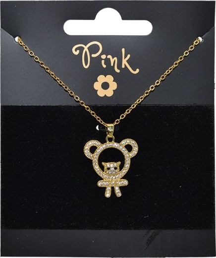 Pozlačena verižica z obeskom medvedka s kristali