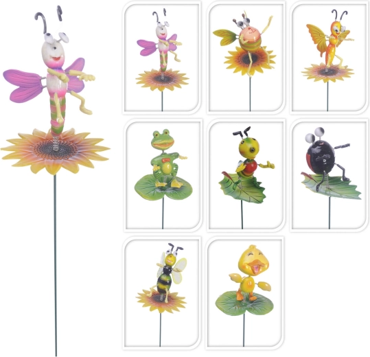 Vrtni zabojček Živalske figure s travnika, 59,5 cm – mešanica 8 vrst