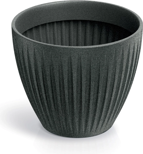 Cvetlični lonec Latia Round 30 cm – črni granit