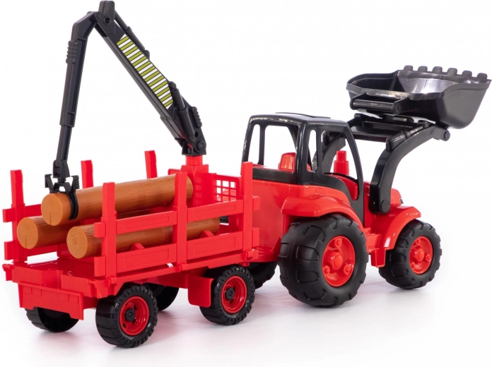 Prikolica za hlode z žerjavom