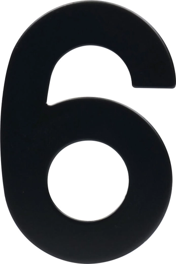 Hišna številka 6, 95 mm, nerjavno jeklo, črna mat