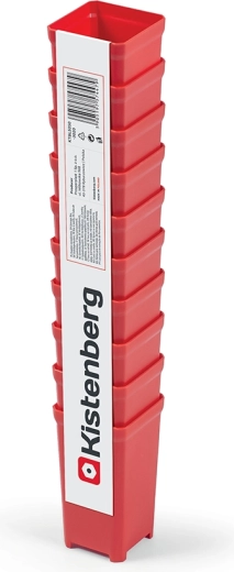 Komplet 10 plastičnih škatel za orodje TAGER BOX, rdeče, 5 × 5 × 9,7 cm