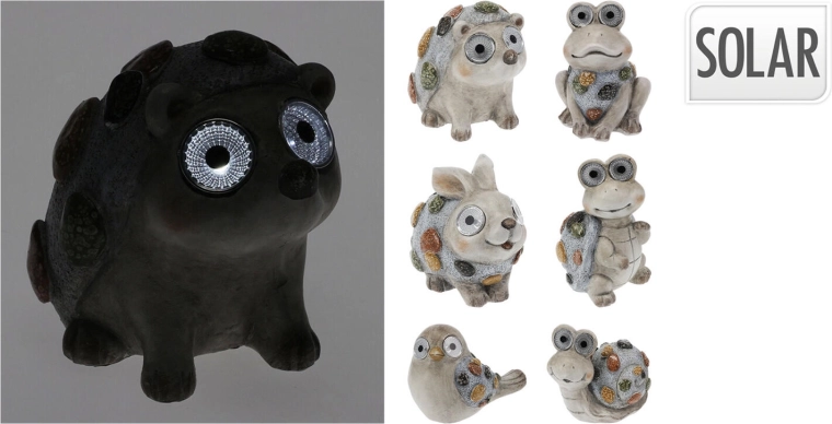 Vrtne solarne LED živalice iz polirezina – mešanica vrst